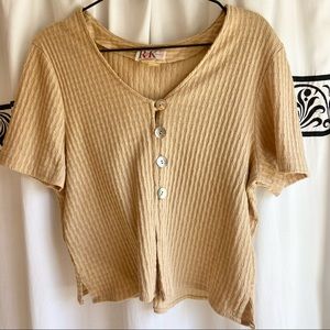 Vintage R&K Button Down Blouse with Mother of Pearl Buttons - Size 14